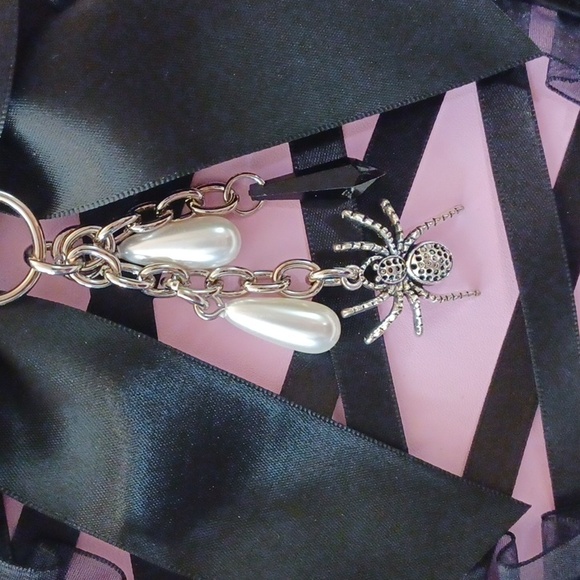 DOLLSKILL WIDOW FROSTED FARWELLS COFFIN BACKPACK REMOVEABLE STRAPS SPIDER CHARMS - Picture 11 of 12